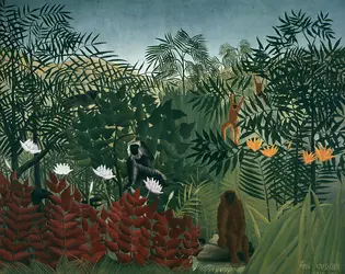 <it>Forêt tropicale avec singes et serpent</it>, H. Rousseau - crédits : AKG-images