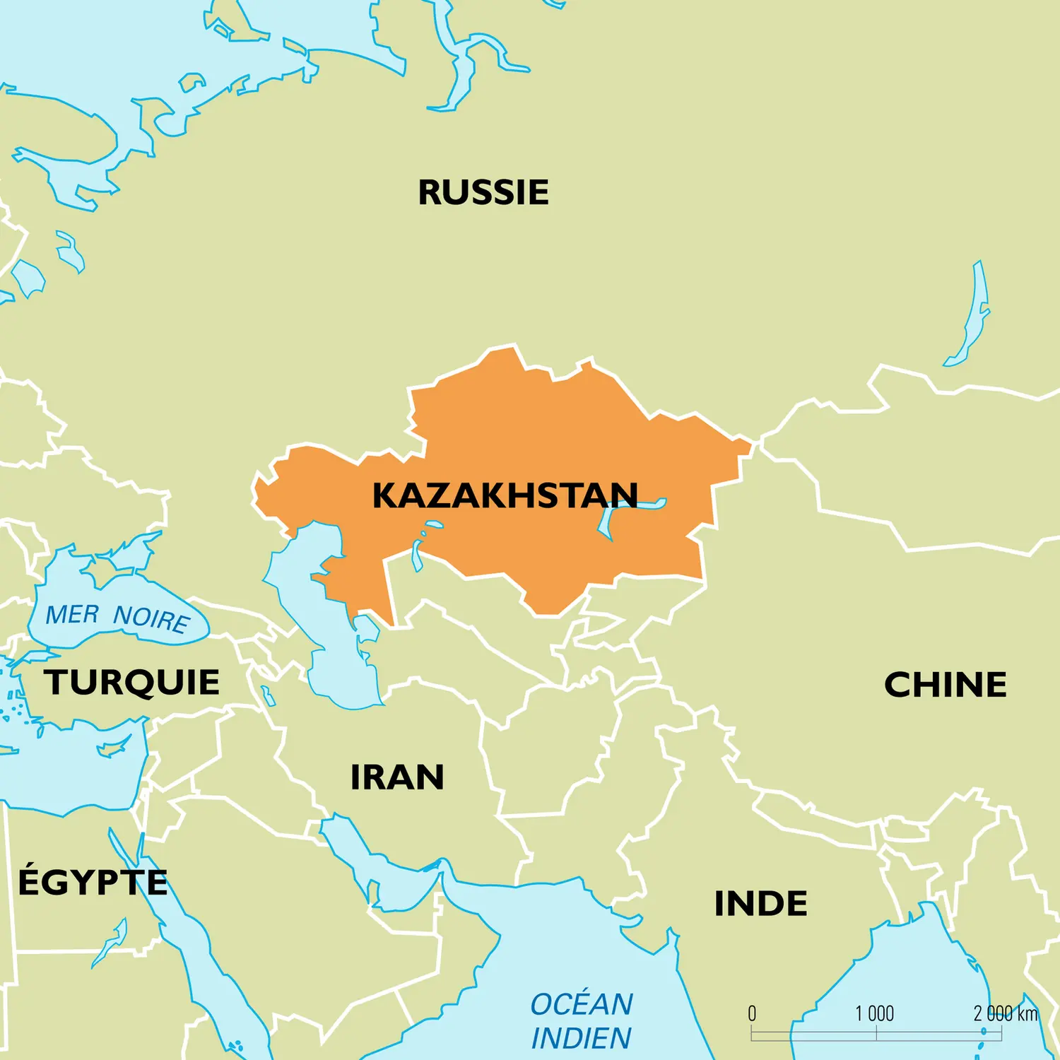 Kazakhstan : carte de situation