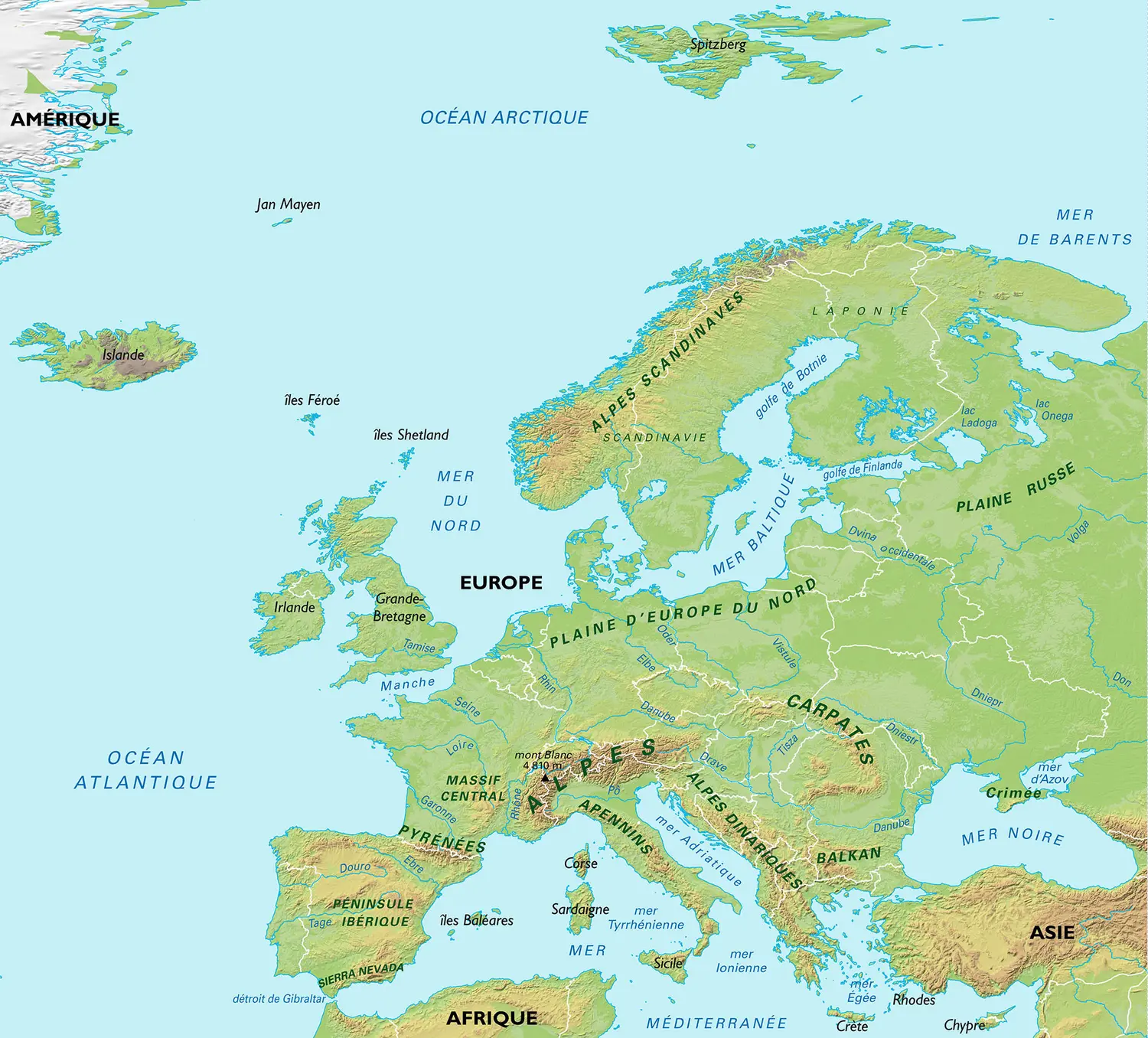 Europe : carte physique