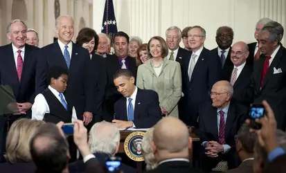 Signature de l’Obamacare, 2010 - crédits :  The Washington Post/ Getty-Images