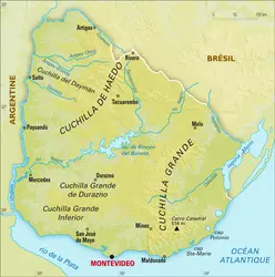 Uruguay : carte physique - crédits : Encyclopædia Universalis France