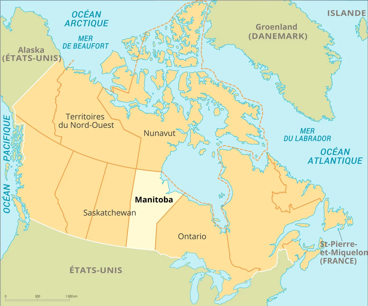 Manitoba : carte de situation