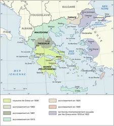 Grèce moderne : formation territoriale - crédits : Encyclopædia Universalis France
