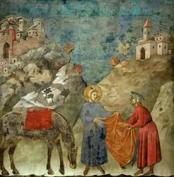 Saint François d'Assise donnant son manteau à un pauvre, Giotto - crédits : Fine Art Images/ Heritage Images/ Getty Images