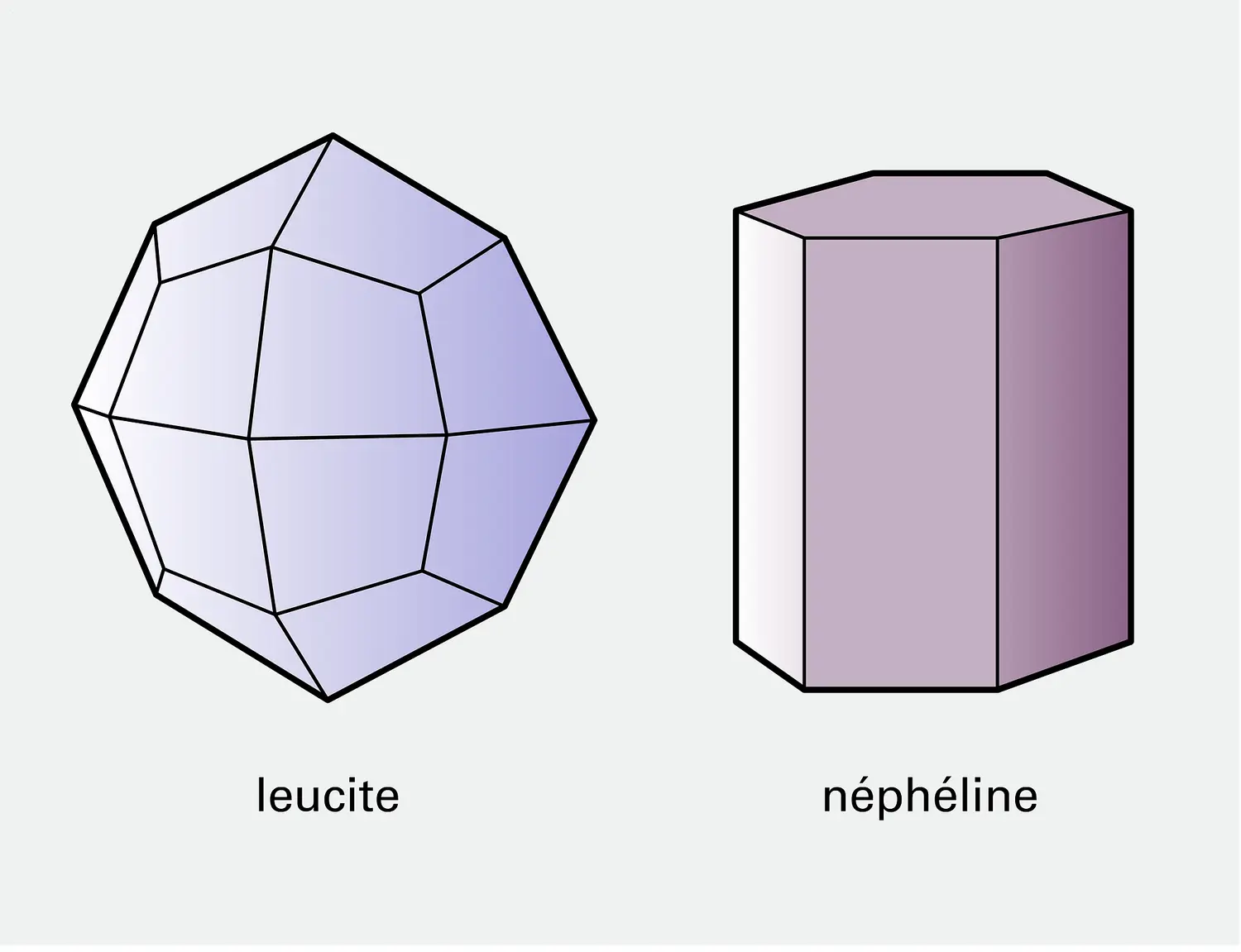 Leucite et néphéline : morphologie