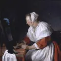 <it>Femme au miroir</it>, G. Metsu - crédits :  Bridgeman Images 