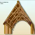 Charpente des églises norvégiennes "stavkirke", XII<sup>e</sup> s. - crédits : Encyclopædia Universalis France