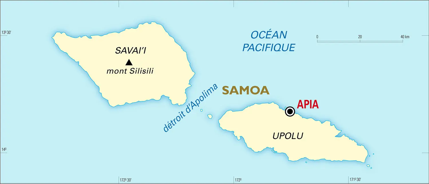 Samoa : carte générale
