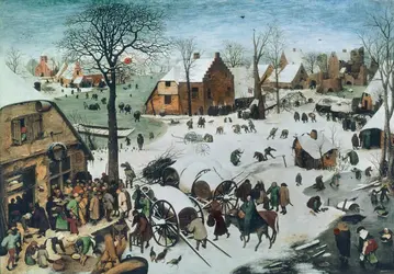 Le Dénombrement de Bethléem, Pieter Bruegel l'Ancien (bois, Musées royaux des beaux-arts, Bruxelles). - crédits : DeAgostini/ Getty Images