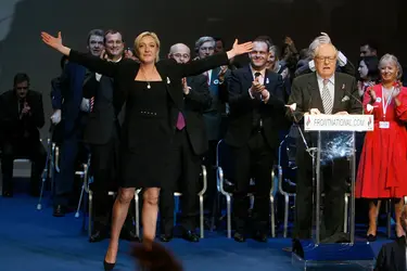 Marine et Jean-Marie Le Pen, 2011 - crédits : Patrick Durand/ Getty Images/ AFP