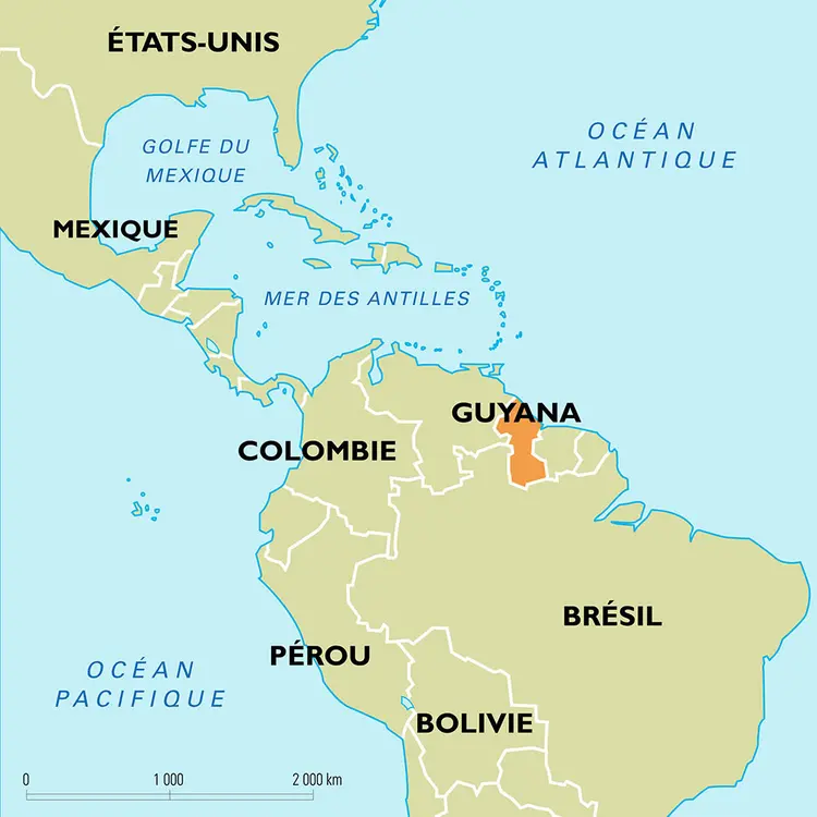 Guyana : carte de situation