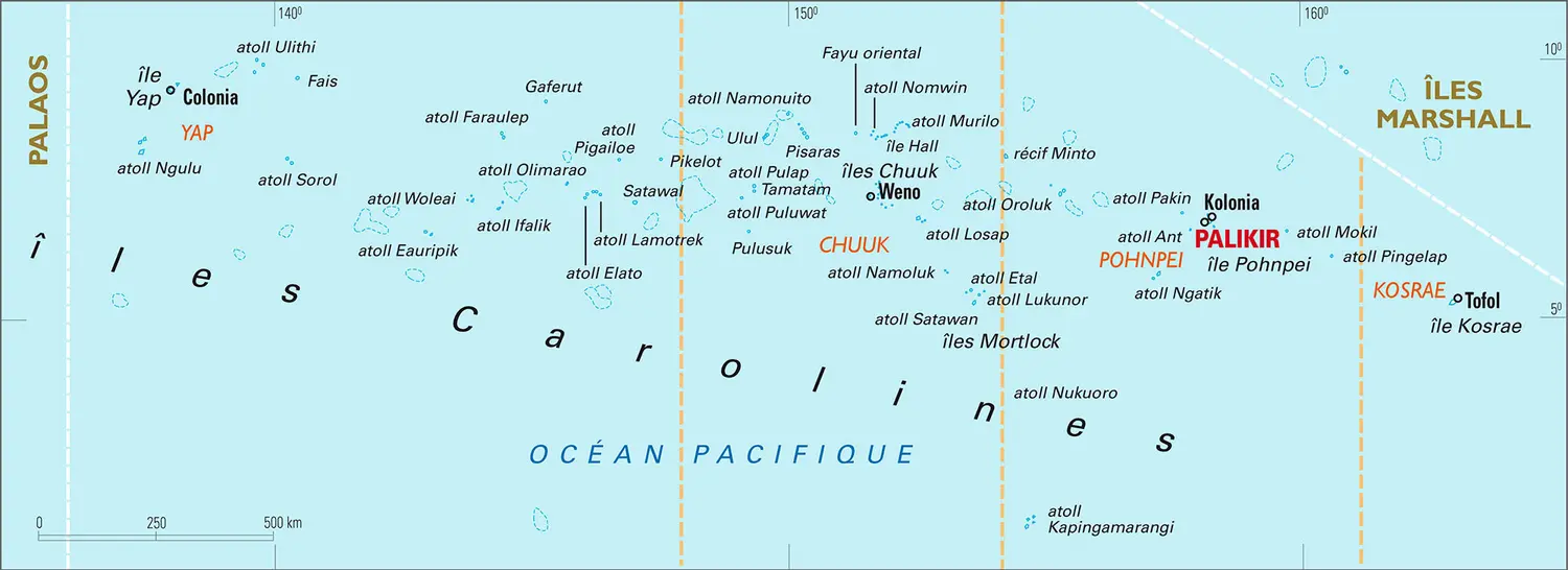 Micronésie : carte administrative