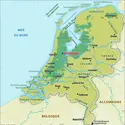 Pays-Bas : carte physique - crédits : Encyclopædia Universalis France
