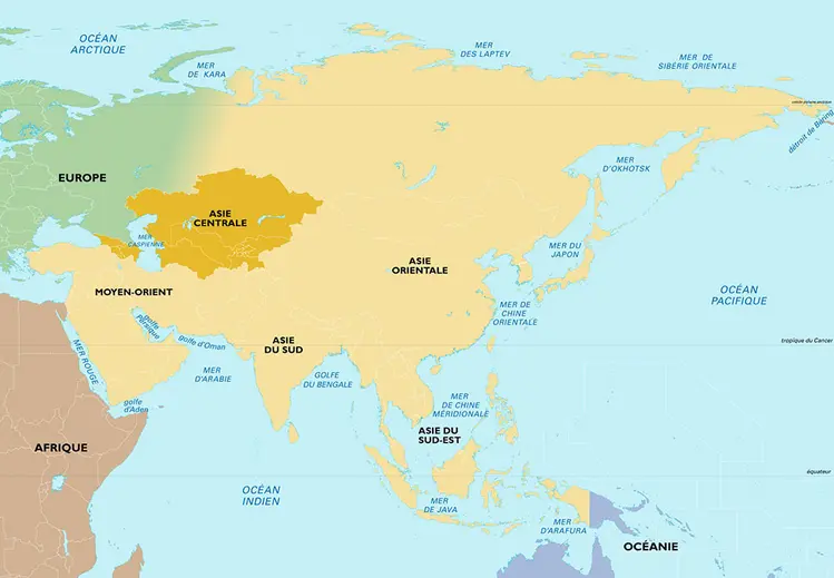 Asie centrale : carte de situation