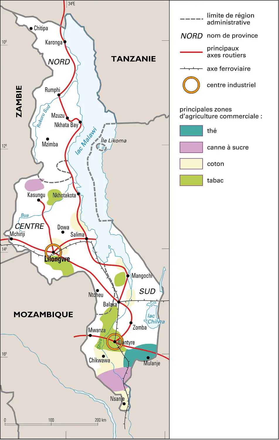 Malawi : territoire et activités