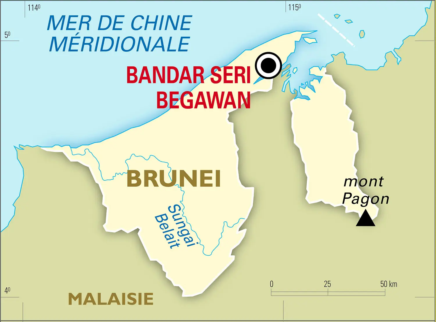 Brunei : carte générale