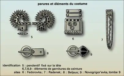 Civilisation des Huns : parures et éléments du costume (2) - crédits : Encyclopædia Universalis France