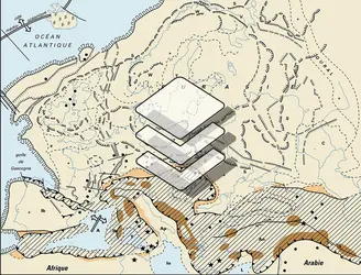 Europe au sortir des glaciations quaternaires - crédits : Encyclopædia Universalis France