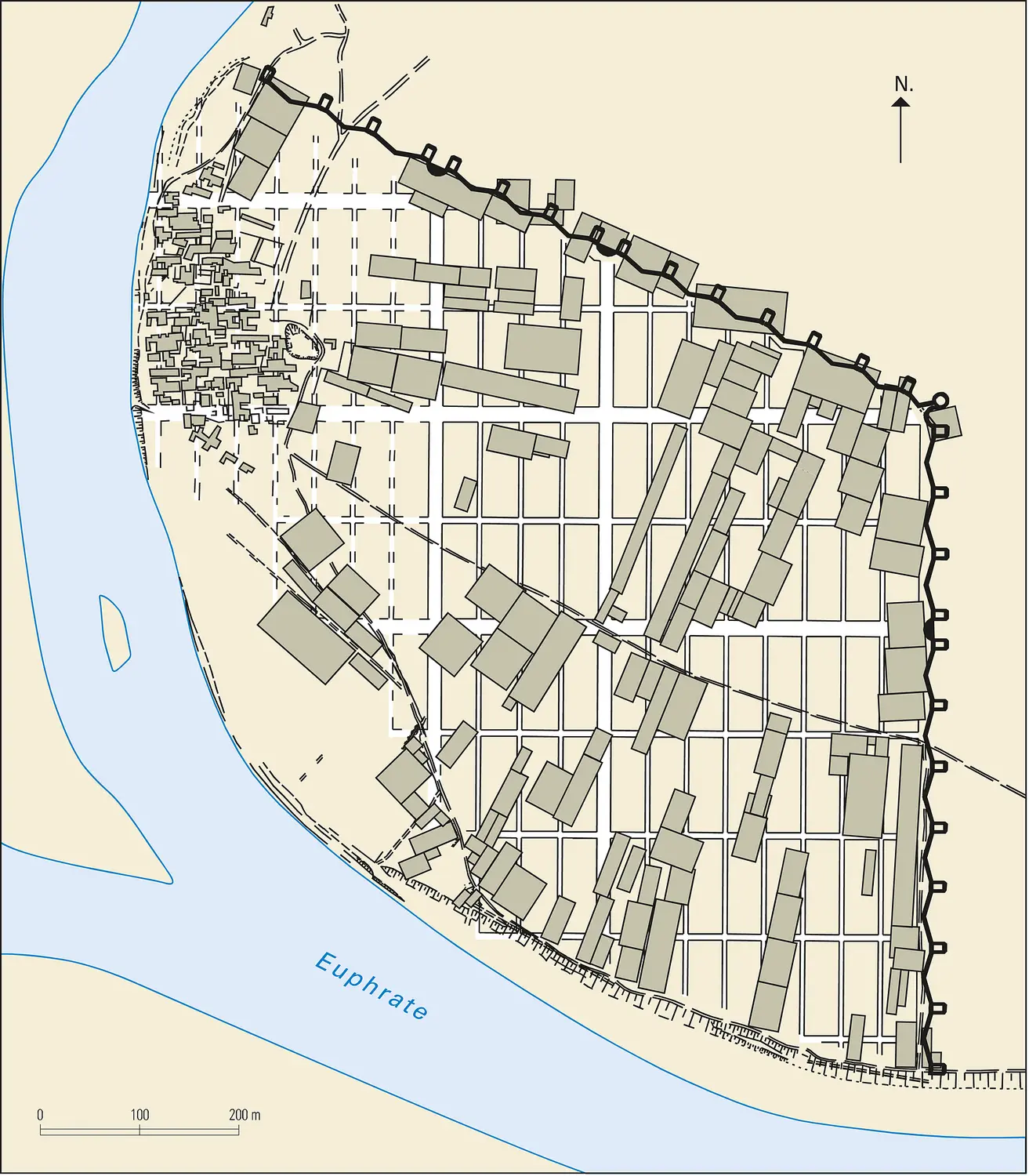 Plan général du site d'Apamée de l'Euphrate