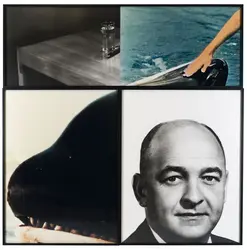 <em>Killer Whale Man Water Glass on Table</em>, J. Baldessari - crédits : Cyrille Cauvet/ Musée d'art moderne et contemporain de Saint-Étienne Métropole ; © The Estate of John Baldessari