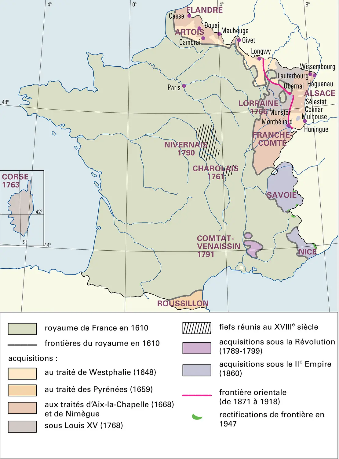 France : formation territoriale, de 1610 à nos jours