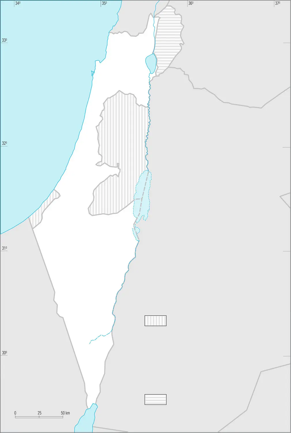 Israël : carte vierge