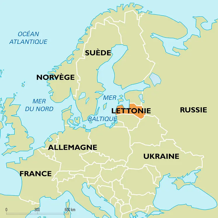 Lettonie : carte de situation