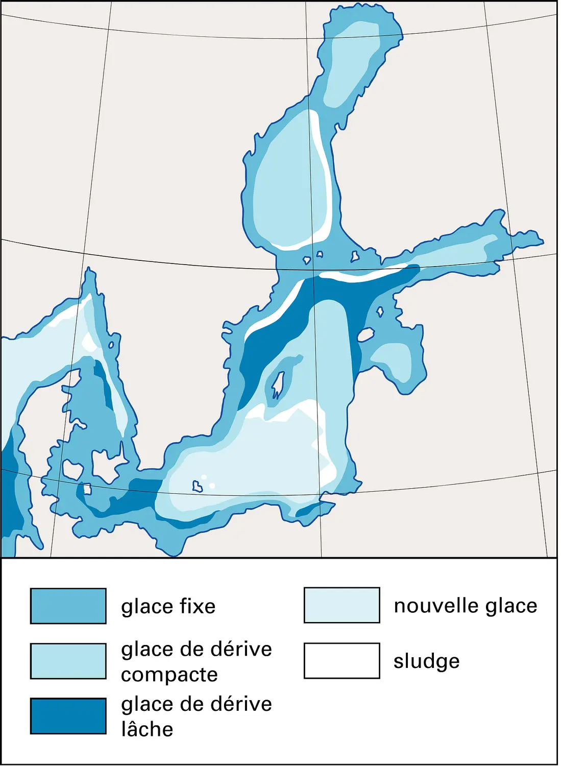 Baltique : les glaces au cours d'un hiver dur