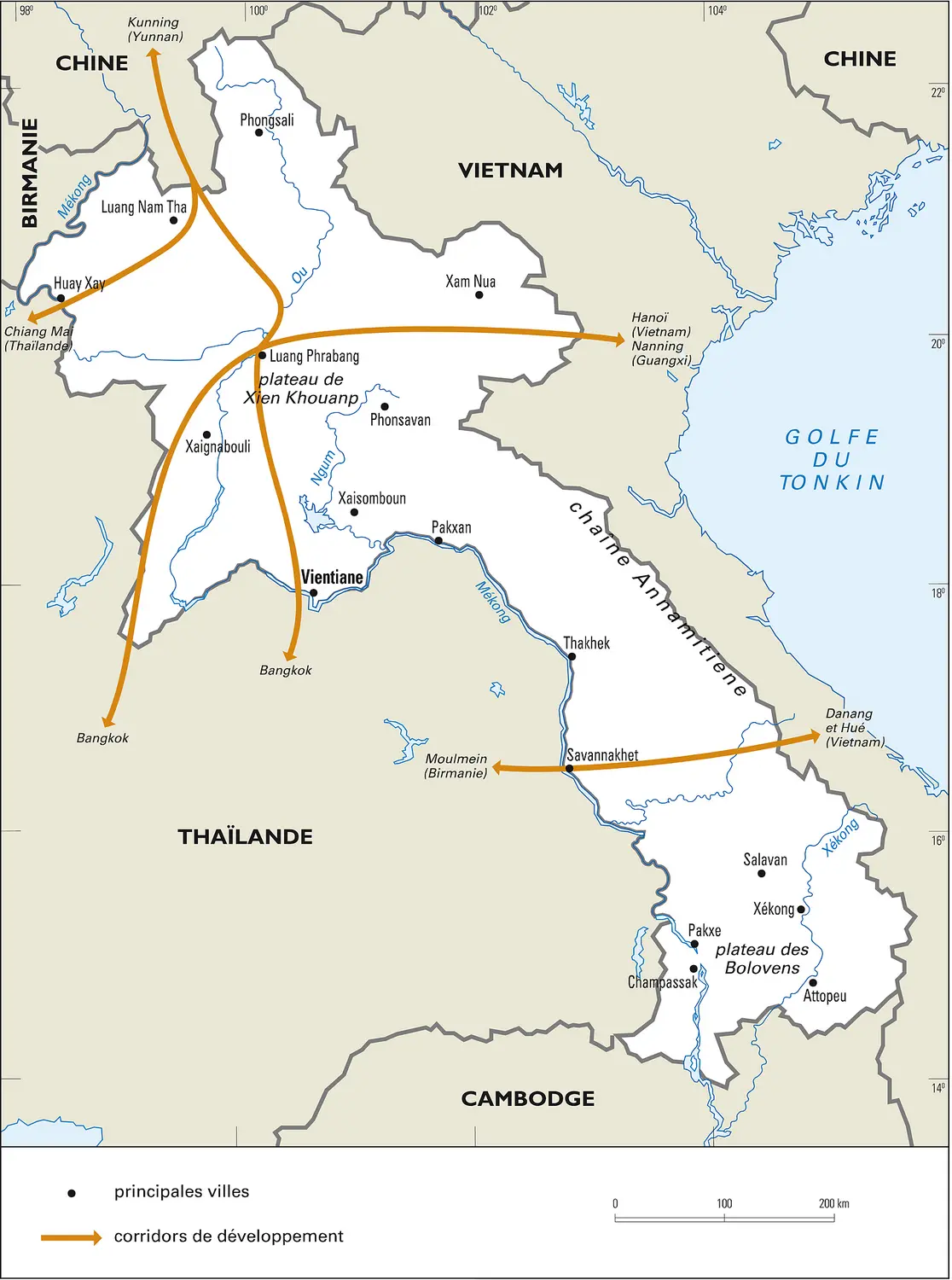 Laos : corridors de développement