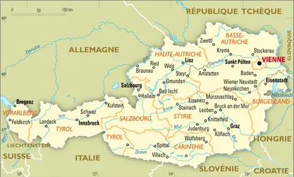 Autriche : carte administrative - crédits : Encyclopædia Universalis France