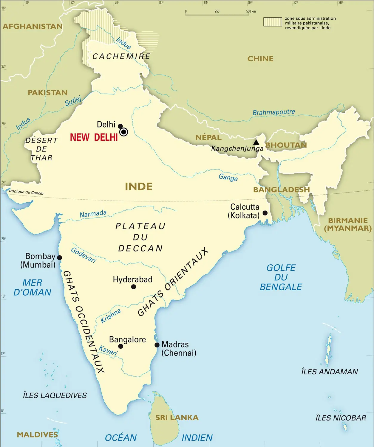 Inde : carte générale