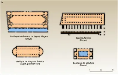 Plan de grandes basiliques de forum (2) - crédits : Encyclopædia Universalis France