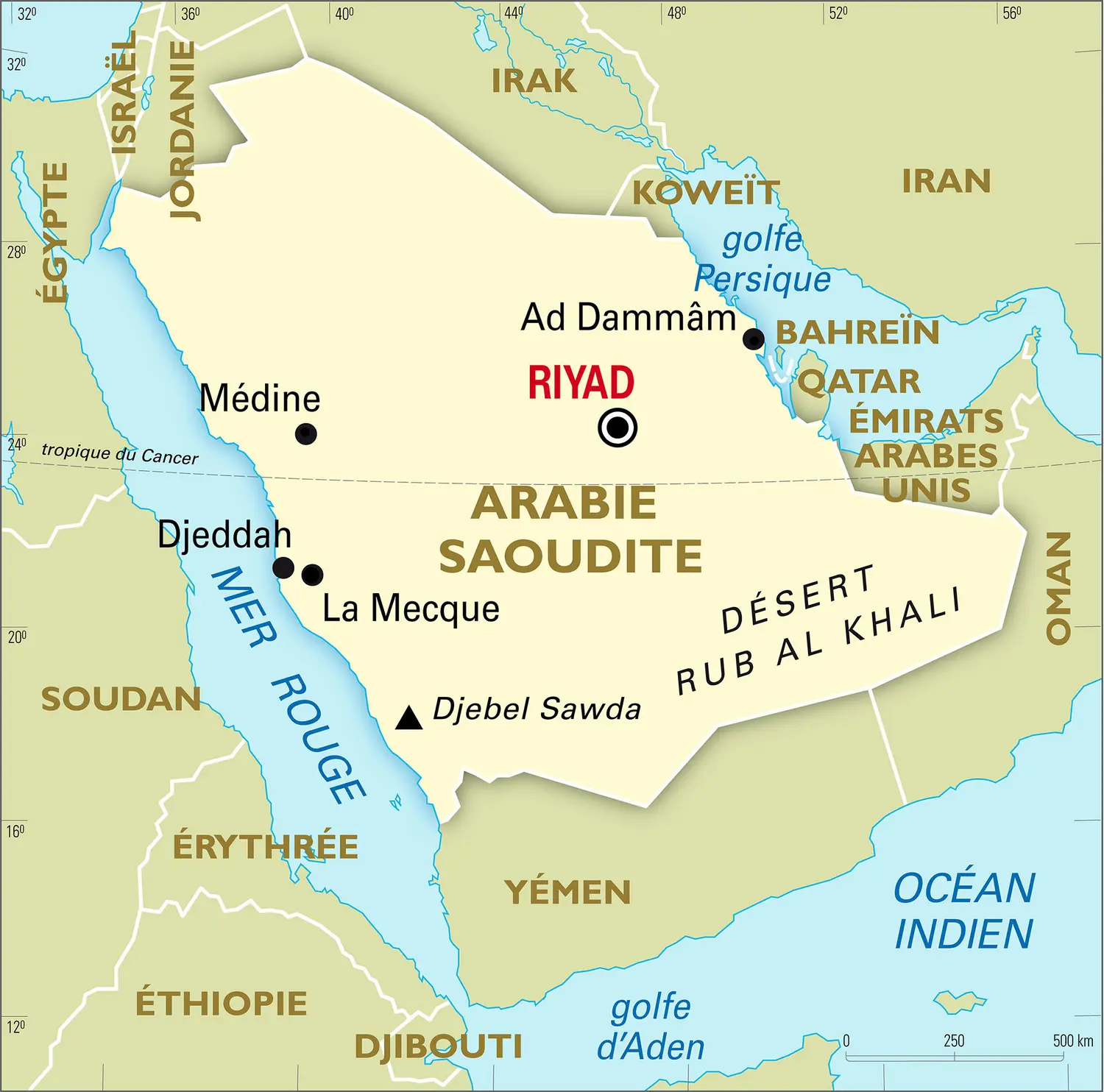 Arabie Saoudite : carte générale