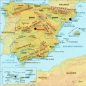Espagne : carte physique - crédits : Encyclopædia Universalis France