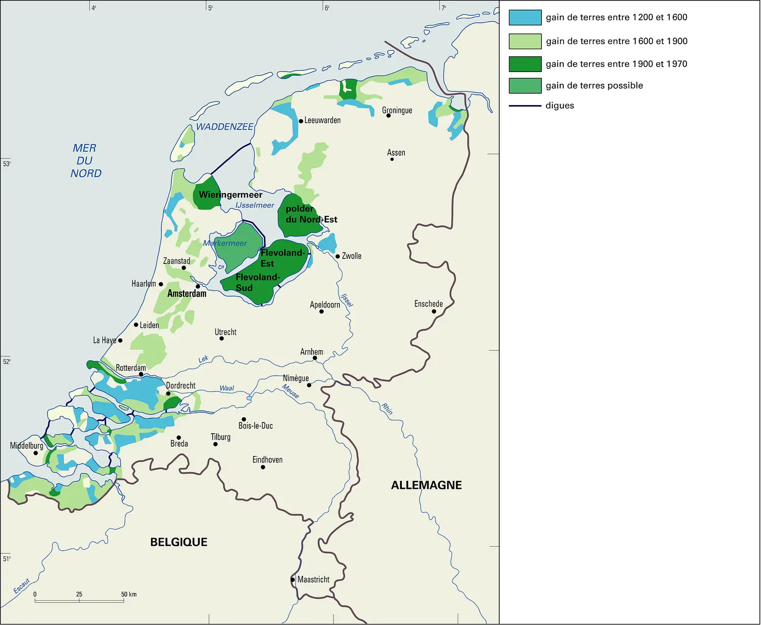 Pays-Bas : conquête des terres