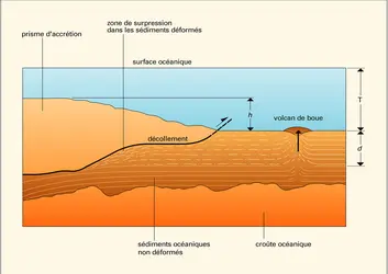 Circulation des fluides dans un prisme d'accrétion - crédits : Encyclopædia Universalis France