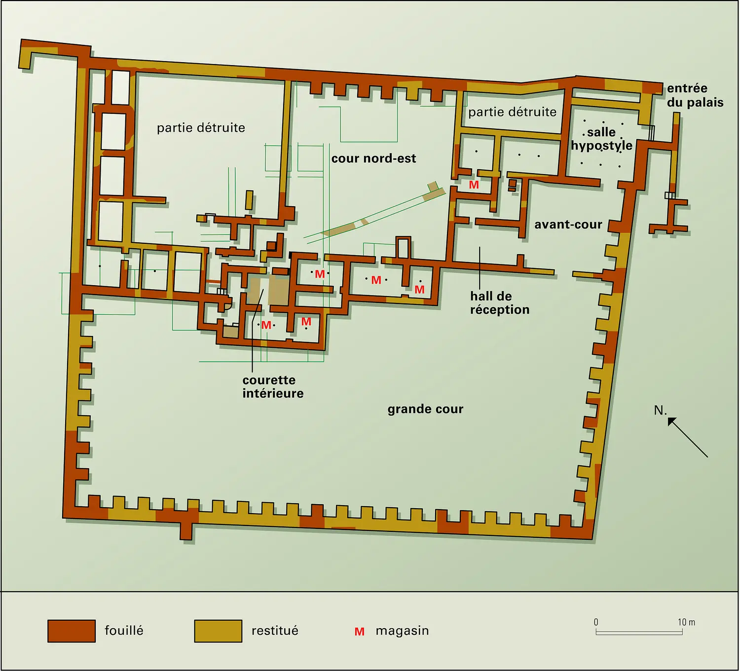 Tel Yarmouth, Israël. Plan du palais B1