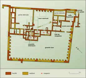 Tel Yarmouth, Israël. Plan du palais B1 - crédits : Encyclopædia Universalis France