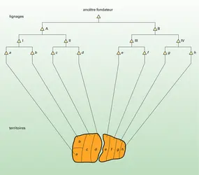 Société lignagère : organisation politique territoriale et parenté - crédits : Encyclopædia Universalis France