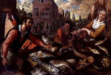 <it>Marché aux poissons</it>, J. Beuckelaer - crédits :  Bridgeman Images 