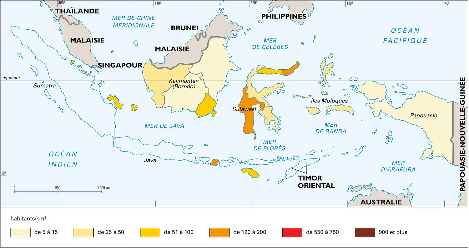 Indonésie : densité de population