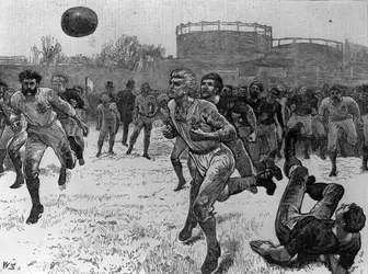 Rugby: Écosse-Angleterre, 1872 - crédits : Rischgitz/ Hulton Archive/ Getty Images