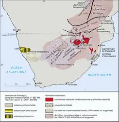 Sud de l'Afrique : l'Archéen - crédits : Encyclopædia Universalis France