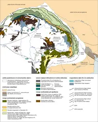 Carpates : schéma structural - crédits : Encyclopædia Universalis France