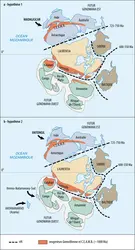 Paléogéographie de Madagascar à la fin de la consolidation du Rodinia 
 - crédits : Encyclopædia Universalis France