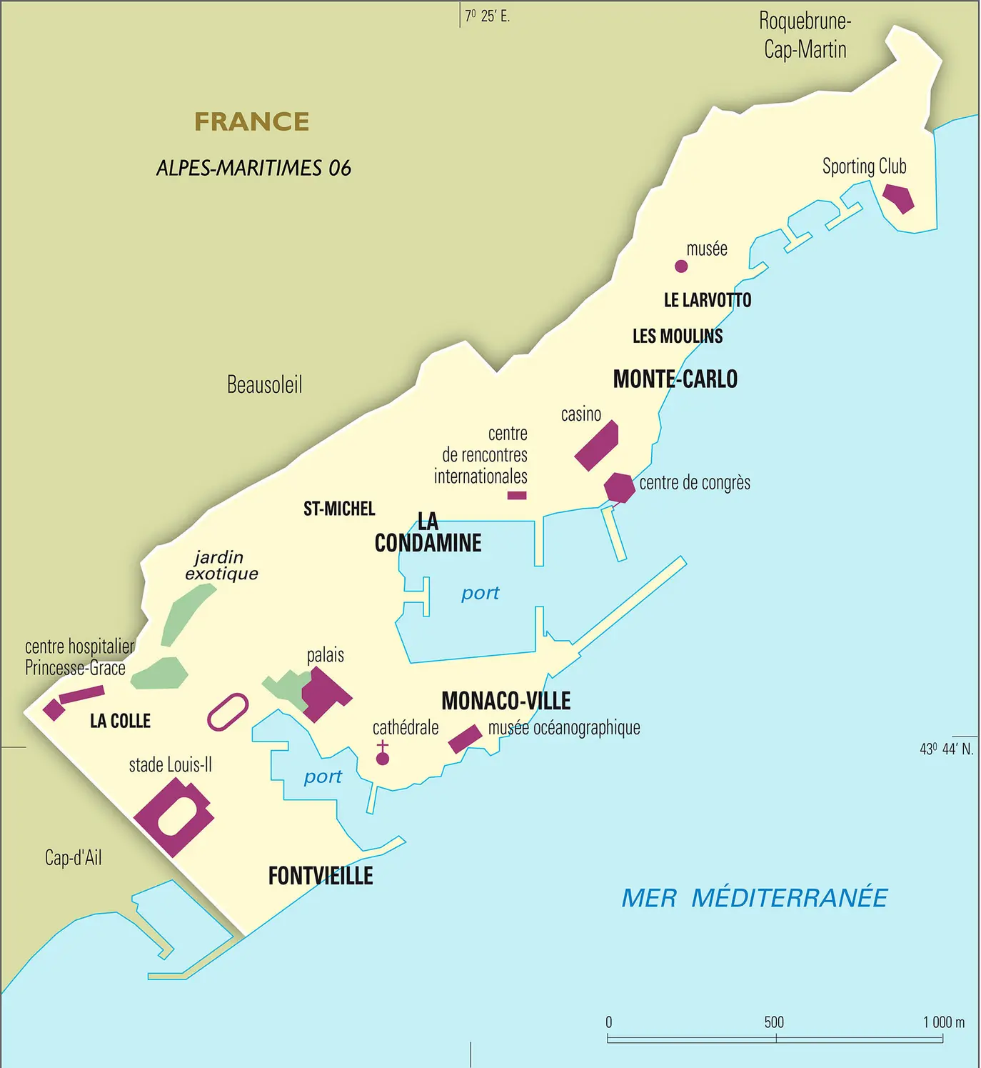 Monaco : carte administrative