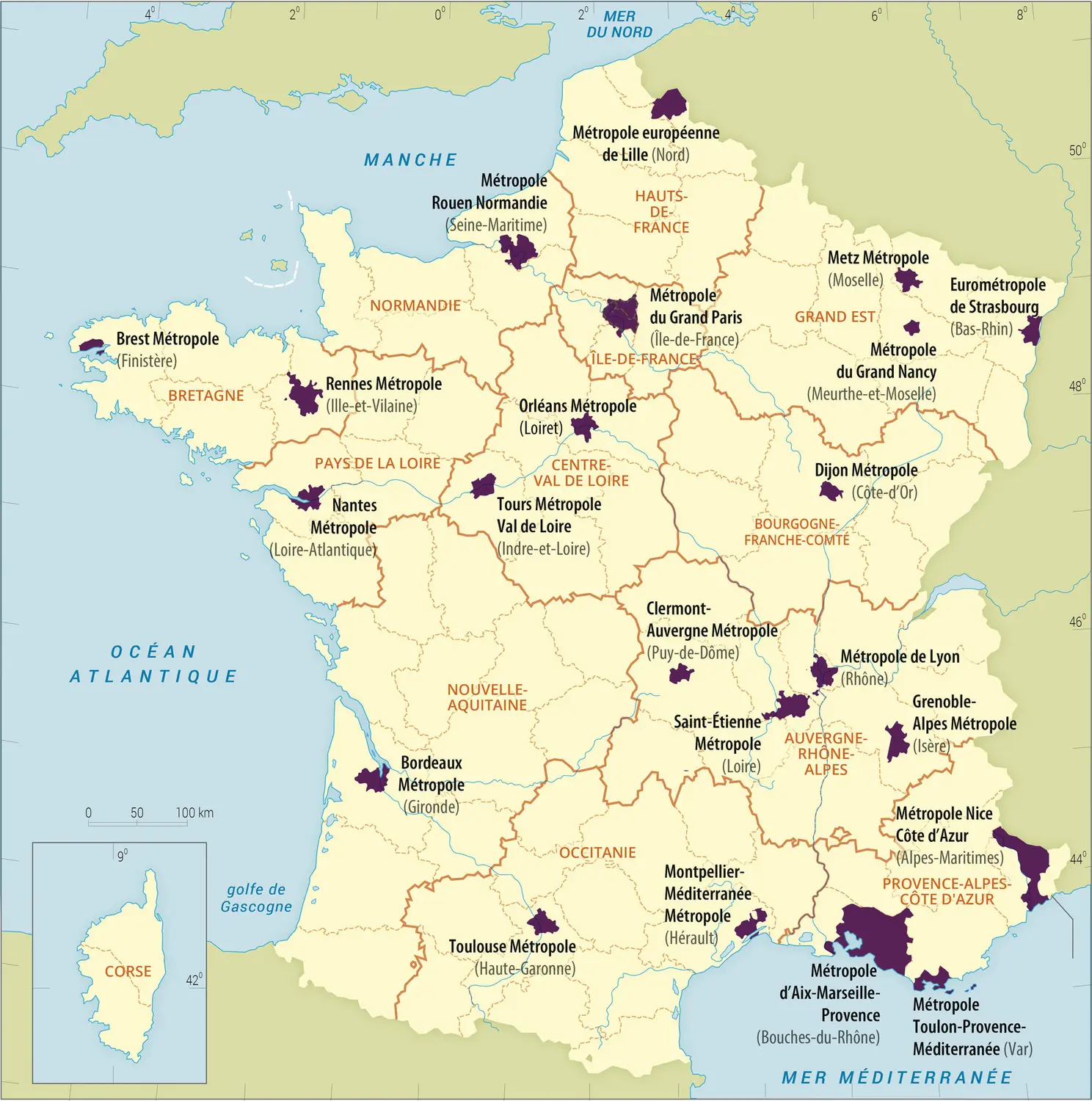 La métropolisation en France