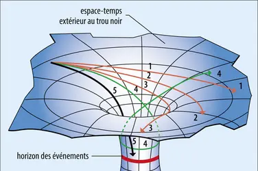 Puits gravitationnel créé par un trou noir - crédits : J.-P. Luminet