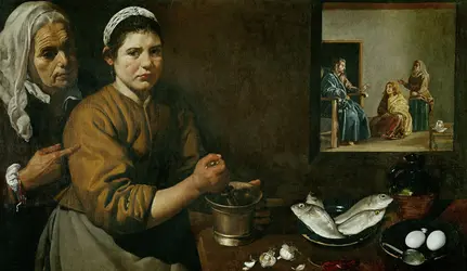 <it>Scène de cuisine avec le Christ dans la maison de Marthe et Marie</it>, D. Velázquez - crédits : Erich Lessing/ AKG-images