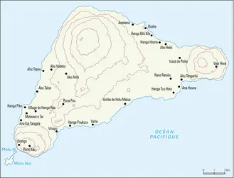 Île de Pâques : principaux sites - crédits : Encyclopædia Universalis France